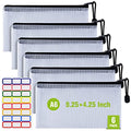 6PCS Mesh Zipper Pouch Bags: A6 Clear Zipper Pouches for Classroom, Black - color: Black, size: A6 (9.25×4.25 inch)