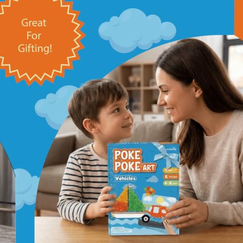 jackinthebox Poke Poke Art – Mess-Free Sewing Art for Kids, Great Gift for Children, Toys for Girls and Boys Ages 4 5 6 7 8 (Vehicle) - style: Vehicles