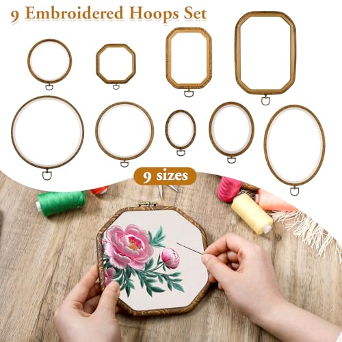 simarro 9 Pcs Large Embroidery Hoop Embroidery Frame Set