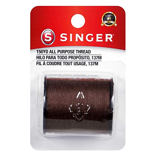 SINGER 60050 All Purpose Polyester Thread, 150-Yard, Brown - color: Brown, size: 1- Pack