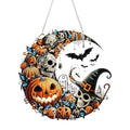RYMILIE Halloween Diamond Art Kits for Adults Witch and Pumpkins 8x8inch - color: DP04102