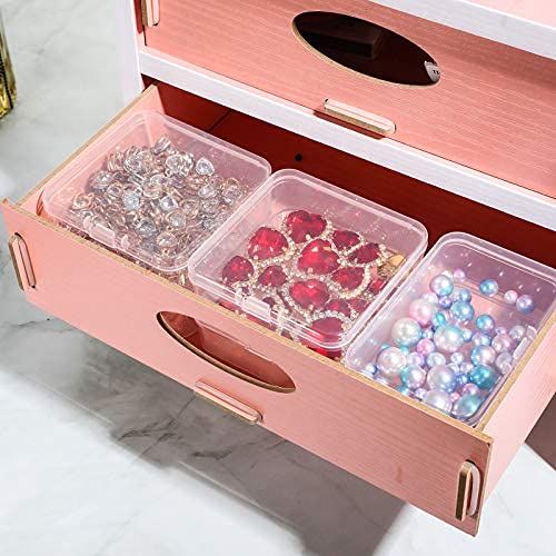 Jetec 6 Pieces Small Clear Plastic Storage Box, 1.7 x 1.7 x 0.8 Inch - size: 1.7 x 1.7 x 0.8 Inch