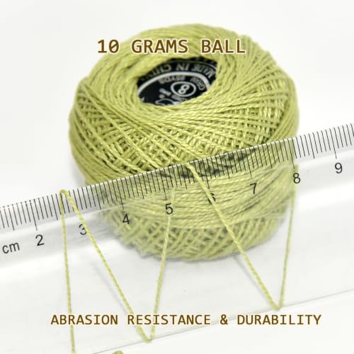 Double Mercerized Egyptian Long Staple Cotton Pearl Thread Ball 10 Grams Rainbow Color 12 Colors per Box for Crochet Hardanger Kniting Hand Sewing,Cool Grey-GreenPalette - color: Cool Grey-Green Palette