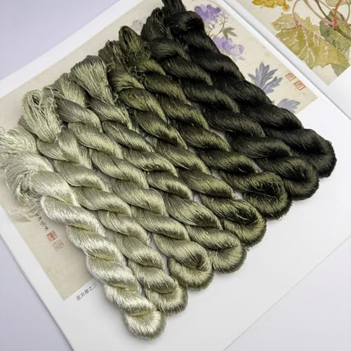 100% Mulberry Silk Embroidery Thread 8 Colors 22m Each (61) - color: 61