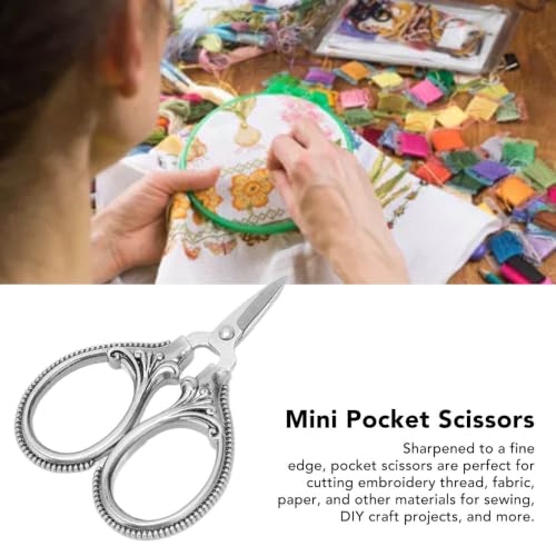 Stainless Steel Scissors Little Portable Vintage Embroidery Scissors for Sewing Crafts Artwork Cross Stitch Cutting Handmade DIY Tools(Grey bronze) - color: Grey Bronze