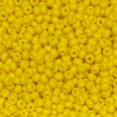 Czech 6/0 Glass Seed Beads 20 Grams 280 Pcs (Yellow) - color: Yellow