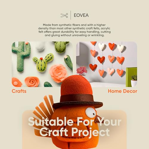 EOVEA | Acrylic Felt Fabric by The Yard | 72" Wide | 1.6mm Thick | Soft & Durable Non-Fraying Felt | for DIY Crafts, Sewing, Upholstery, Costumes & Padding(Sand Beige, One Yard) - color: Sand, size: 1 Yard