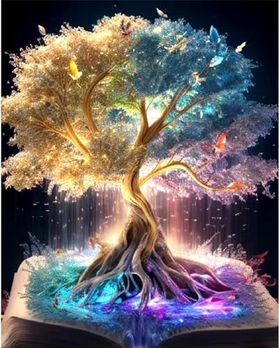 Tiwabb Tree of Life Stamped Cross Stitch Kits for Adults Beginners - color: Tree of Life
