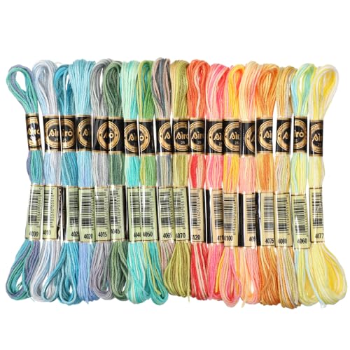 18 Pcs Friendship Bracelet String, Rainbow Embroidery Floss, Numbered Cross Stitch Thread for Bracelet Making Yarn, Craft Floss
