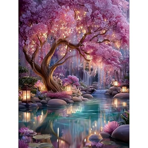 Fantasy Forest Stamped Cross Stitch Kits for Adults - Embroidery Kits for Beginners Adults,11 CT Patterns Dimensions Counted Cross Stitch Kits for Adults Arts Craft 12x16 inch - color: Cross stitch-36