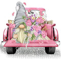 Tiwabb Gnome Truck Flower Stamped Cross Stitch Kits for Adults Beginners - color: Gnome Truck Cross Stitch - 1