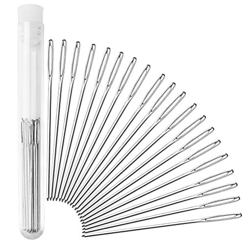 20 Pack 2 Inch Blunt Eye Needles for Yarn Sewing with Storage Tube