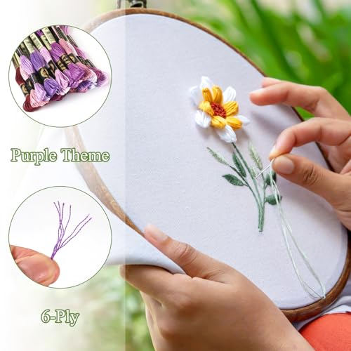 FASHEWELRY 10 Skeins Embroidery Floss Friendship Bracelet String Threads 6-Ply 0.5mm Hot Pink Cross Stitch Embroidery Thread for Sewing Bracelet Making Stitching Crafts - color: Hot Pink, size: 0.5mm