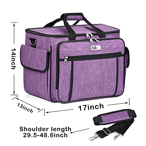 CAB55 Sewing Machine Case - Carrying Bag with Removable Padding, Tote for Machine and Accessories - color: Purple