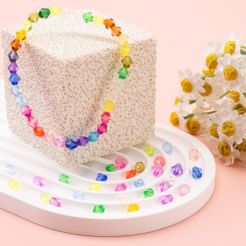 XSEINO 3760 Pieces 6mm Crystal Beads for Jewelry Making, 47 Colors Crafts - color: Crystal