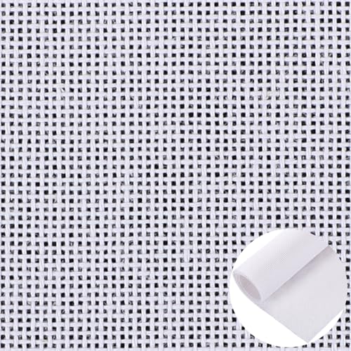 Knitgrip 2 Pack 20 x 18 Inches Needlepoint Canvas 18 Mesh Blank White Canvas Pure Cotton Needlepoint Mesh Twist Interlock for Embroidery DIY Knit Crochet Projects Make Dividers - size: 20 x 18 Inches