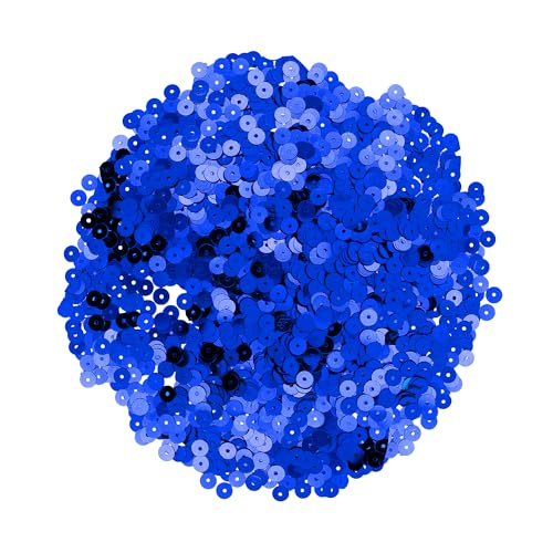 Mandala Crafts 6mm Flat Round Dark Blue Sequins for Sewing Embroidery - color: Dark Blue, size: 6mm Flat Sequins