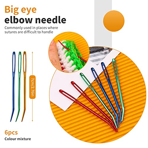 FTEVEN 36PCS Plastic Needles, Large Eye Plastic Yarn Needles Blunt - color: Mixed, size: 36Pcs