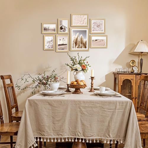 ArtbyHannah Gallery Wall Frame Set, 8 Pack Beige Picture Frames, Small - color: Beige, size: Small
