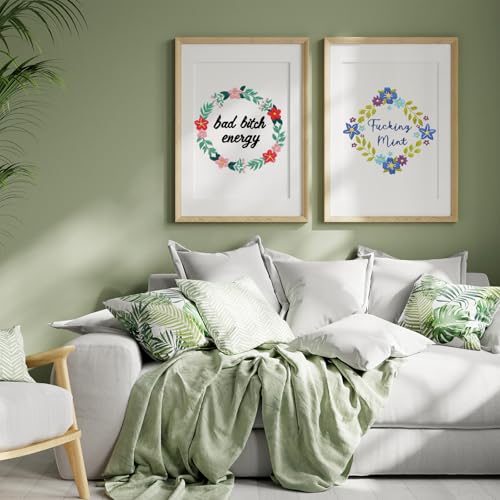 Louise Maelys Funny Quote Embroidery Kit for Beginners Floral Wreath DIY - color: Pattern 23