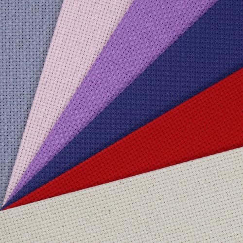 KCS 6 pc of 12" x 18" (30cmx45cm) 14 Count Cotton Aida Cloth Cross Stitch Fabric (14CT-J) - color: 14ct-j