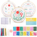 HTVRONT Bead Embroidery Kit for Beginners, 3 Sets, Gifts & Crafts - color: Red Flower Bead Embroidery