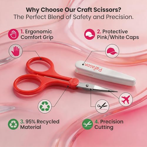 PAFASON Small Travel Sewing Craft Scissors Set Straight Precision Fine Tip - style: Classic