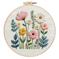 Embroidery Kit for Beginners & Adults Starter Kit, Cross Stitch Kits,DIY Hand Embroidery Needlepoint Set with Hoop, Pre-Printed Fabric, Threads and Instructions (Flower) - color: Flower