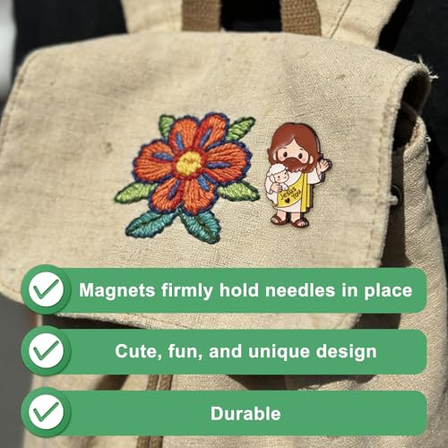Jesus Needle Minder, Funny Magnetic Cross Stitch Needle Minder
