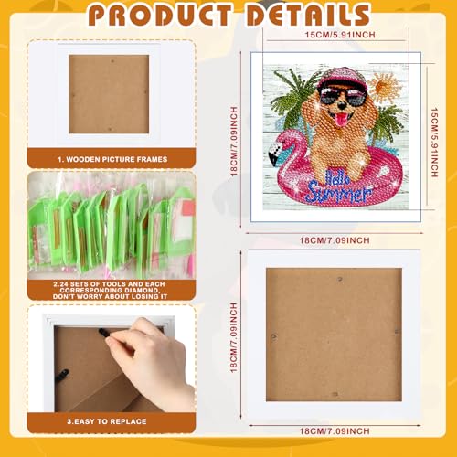 Trandraft 13 Pcs Dogs Holiday Small Diamond Art Kits for Adults Craft DIY - style: Dog Style