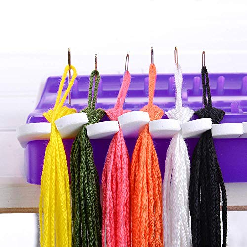 Embroidery Floss Organizer, BENBO Plastic Foam 30 Positions Thread Organizers Cross Stitch Embroidery Kit Tool with 4 Pcs 20 Positions Thread Project Cards, Embroidery Needlework Project Thread Holder