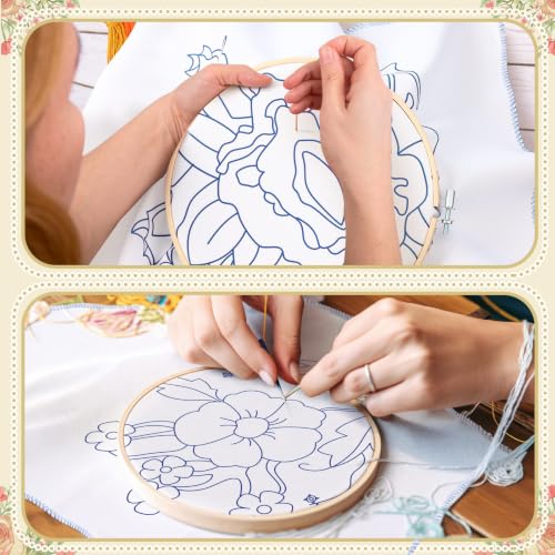Tioncy 8 Sets Mexican Floral Embroidery Napkins DIY Craft Kit - style: Floral