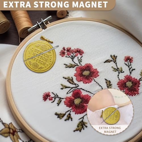 Needle Minder Magnet, Magnetic Needle Minder, Needle Minders Magnetic Cross Stitch Accessories, Magnetic Needle Holder, Life Tree, Butterfly, Cats, Owl, Heart (Gold) - size: Gold