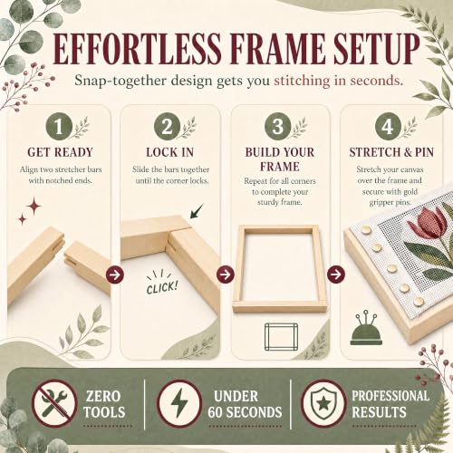 ECOIOU 20 Stretcher Bars 5 Size for Needlepoint Art, Standard Size - size: Standard Size (5"+7"+9"+11"+13")