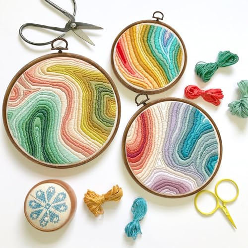 Auvotuis 3Pcs 5.7 Inch Round Embroidery Hoops
