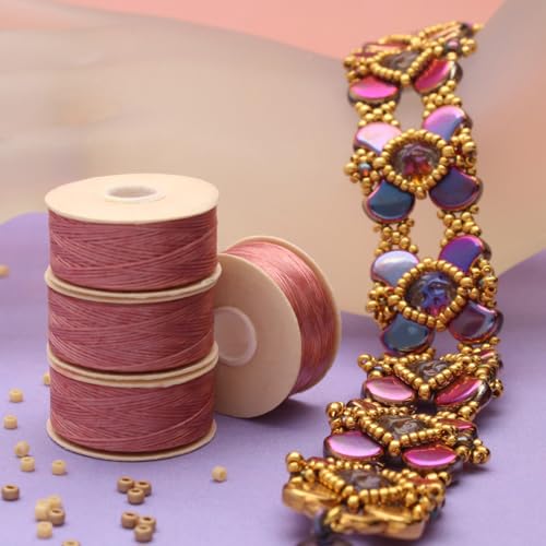 The Beadsmith Nymo Thread, Made of Nylon - size: Size D, 64 Yards, style: Rosy Mauve