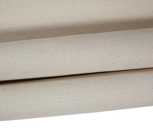 KCS 3 pc of 12" x 18"(30cmx45cm) 16 Count Cotton Aida Cloth Cross Stitch Fabric (Oatmeal,16CT) - color: Oatmeal, size: 16CT