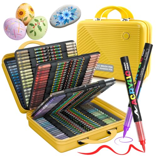 360 Colors Acrylic Paint Markers, Soft Brush Tip Acrylic Markers Set - color: 360 Colors