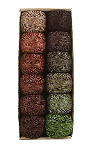 Valdani Pearl Cotton Sz 8 | Forest Canvas| 74 Yds/Ball - color: Forest Canvas, size: 8