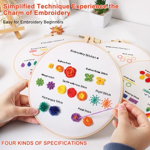 houlishu Classic Hand-Stitched Embroidery Needlecraft Practice Set, Suitable for Beginners and Adults, Includes Various Accessories