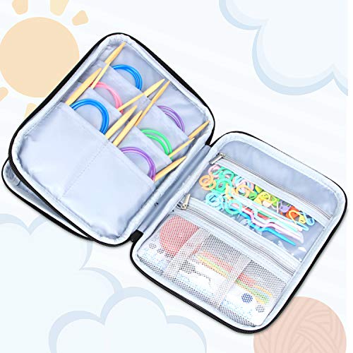 LUXJA 8 Inches Knitting Needles Storage Case, Purple