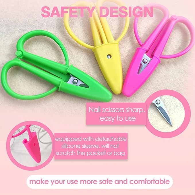 Mini Scissors Set Travel Sized Tiny Small Scissors with Cover Portable Snips for Sewing Crafts and Yarn Green - color: Green, size: 1 Pack