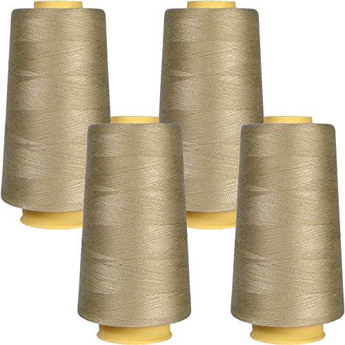 Superpunch SuperSew Polyester Thread, 4 Cones of 3000 m, Shade 2176 - color: Haystack Beige 2176