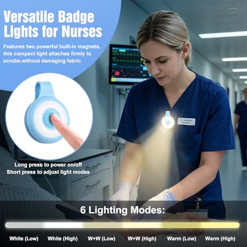 Rechargeable Nurse Lights Clip On for Night Shift, Badge Light - color: O-Blue
