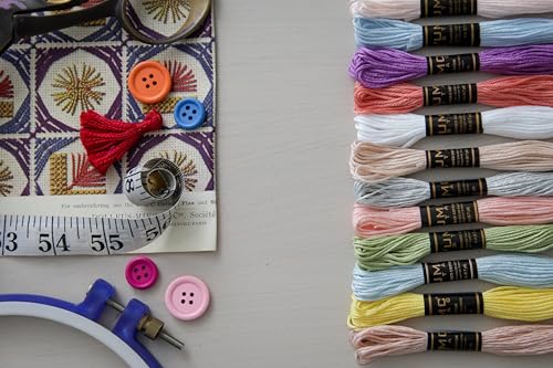 Pack of 12 Popular Colours Premium Embroidery Thread | 100% Egyptian Cotton Premium Skeins | Cross Stitch Embroidery Floss | Oeko TEX Certified| (12, Macaron Dream) - color: Macaron Dream