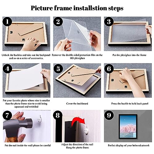 10x14 inch Wood Picture Frames for Wall Hanging,Diamond Painting Frames Rectangle Baby Scan Picture Frame for Family Walls Decoration,Anniversary,Wedding,Christmas,Halloween,Shower,Certificate (Black) - color: Black, size: 10x14 inch