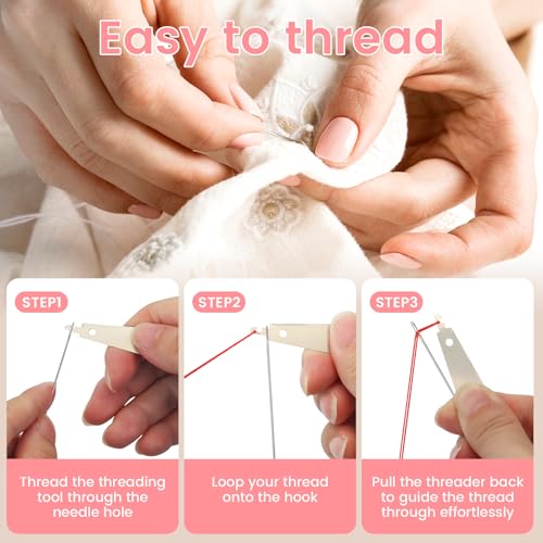 LEETAT 37-Piece Sewing Tool Set, Big Eye Steel Sewing Needle Kit, Stainless Steel Needles for Hand Sewing (35) - size: 36 Medium