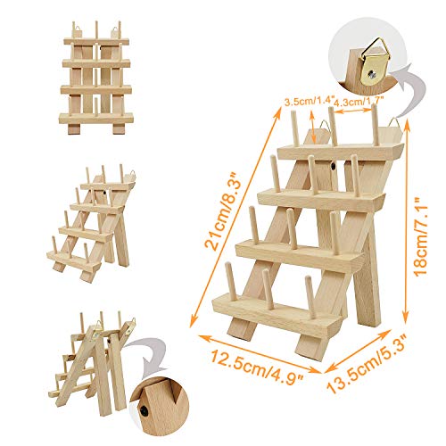 New brothread 60 Spools + 12 Spools Wooden Thread Rack - color: Wood Color - 60+12 Spools