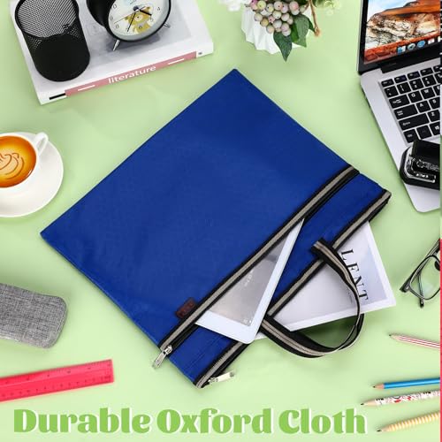 24 Pcs Large Zipper Pouch Handle, Waterproof File Bag, 4 Colors