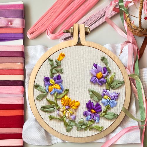 Syhood 8 Sets Mini Embroidery Hoop Wooden